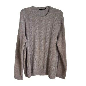 Raffi Beige Cashmere Cable Knit Long Sleeve Sweater Men's